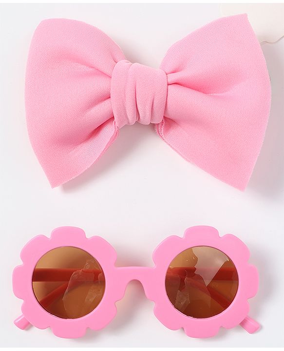 Babyhug Free Size Bow Headband with Sunglasses - Black