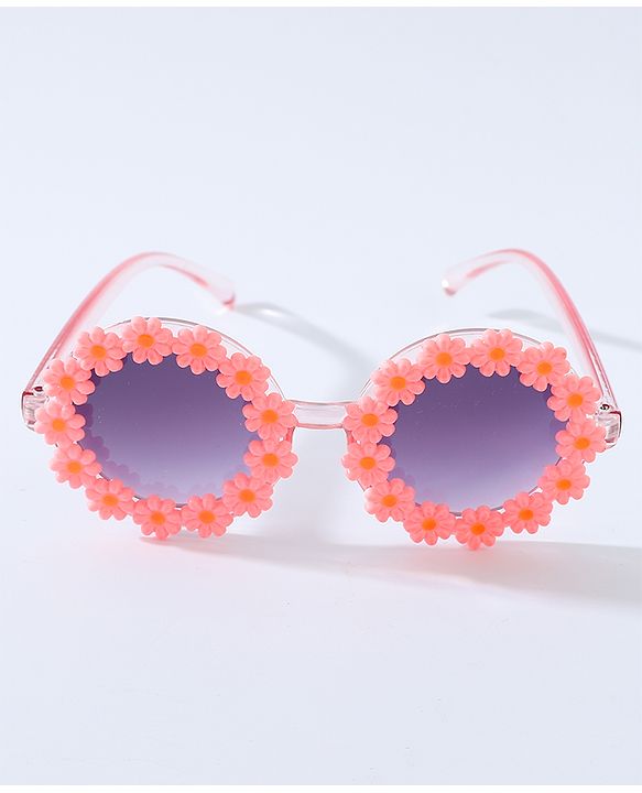 Babyhug Free Size Bow Headband & Sunglasses with Flowers - Pink