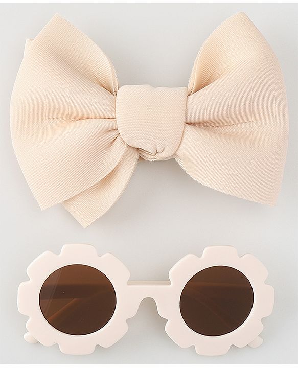 Babyhug Free Size Bow Headband with Sunglasses - Pink
