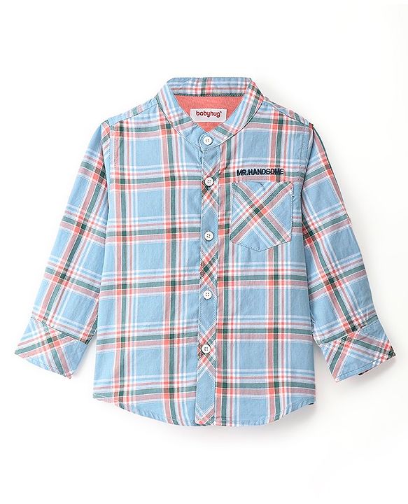 Babyhug Cotton Woven Full Sleeves Checks Shirt - Blue