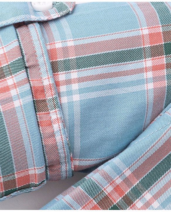 Babyhug Cotton Woven Full Sleeves Checks Shirt - Blue