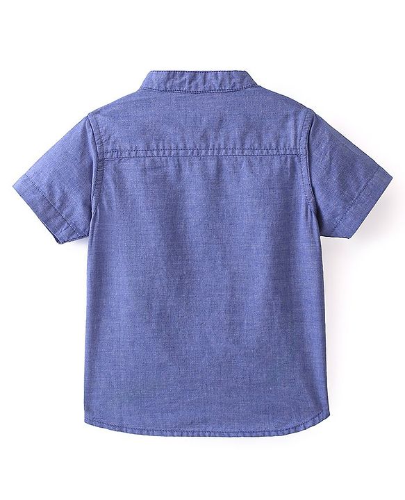 Babyhug 100% Cotton Knit Half Sleeve Shirt Striped - Blue