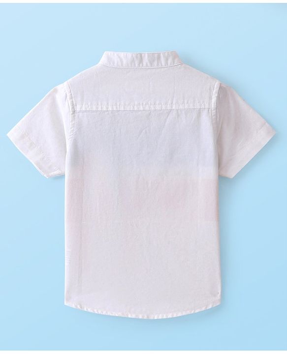 Babyhug 100% Cotton Knit Half Sleeve Shirt Striped - White