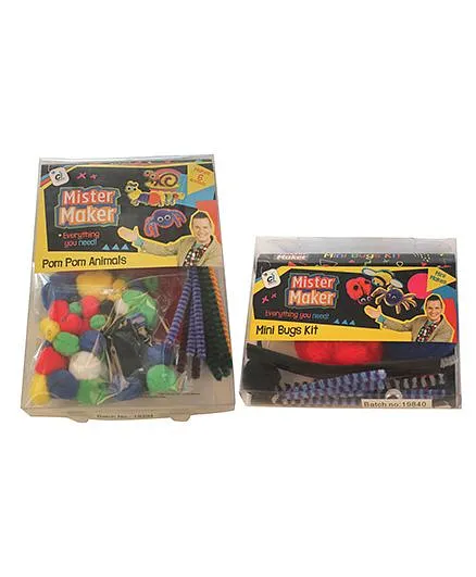 Mister Maker Pom Pom Animals And Mini Bugs Kit Combo Multicolor