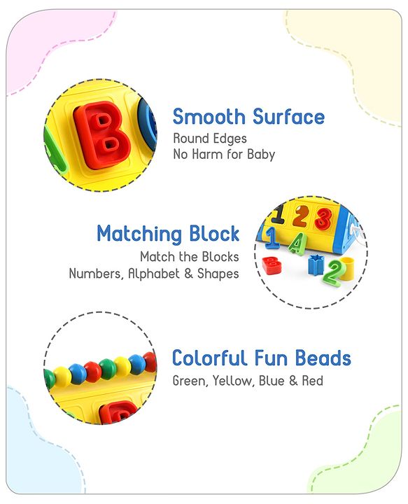 Babyhug Alphabets Numbers and Shape Sorter Set -Yellow & Blue