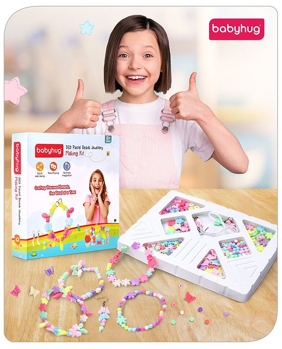 Babyhug DIY Pastel Beads Jewellery Making Kit - Multicolour