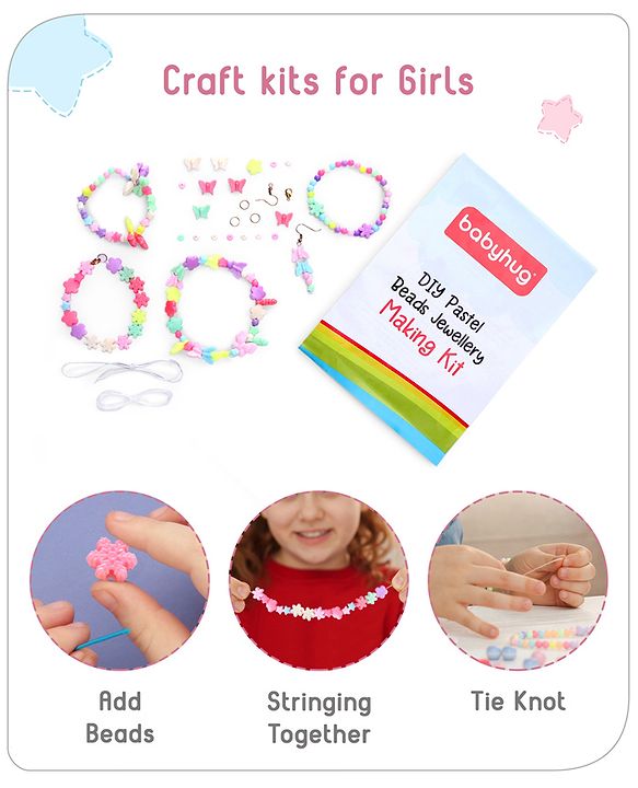 Babyhug DIY Pastel Beads Jewellery Making Kit - Multicolour