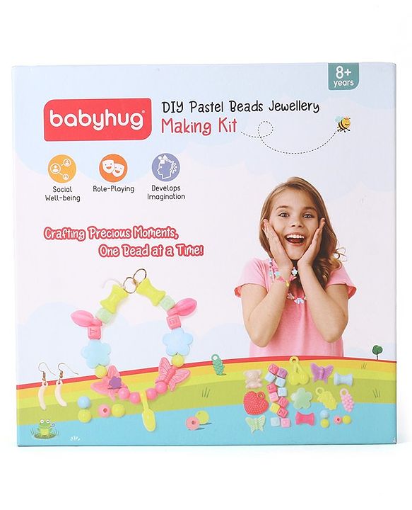 Babyhug DIY Pastel Beads Jewellery Making Kit - Multicolour