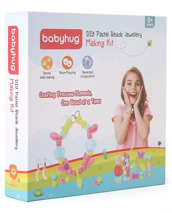 Babyhug DIY Pastel Beads Jewellery Making Kit - Multicolour