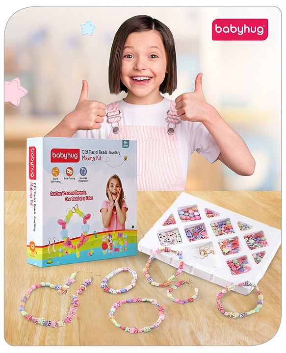 Babyhug DIY Acrylic Beads Jewellery Making Kit - Multicolour