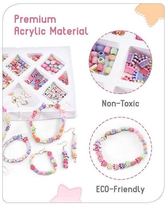 Babyhug DIY Acrylic Beads Jewellery Making Kit - Multicolour