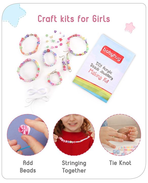 Babyhug DIY Acrylic Beads Jewellery Making Kit - Multicolour