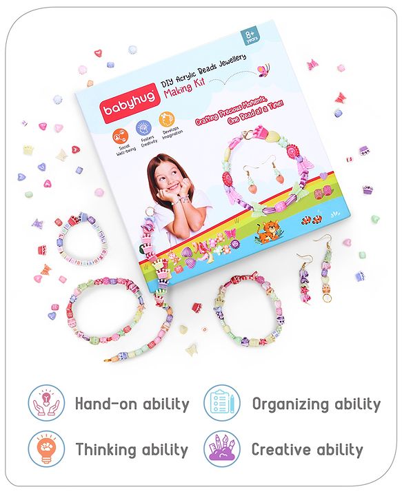 Babyhug DIY Acrylic Beads Jewellery Making Kit - Multicolour
