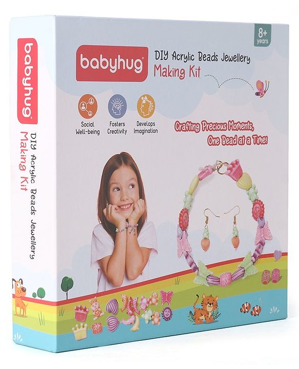 Babyhug DIY Acrylic Beads Jewellery Making Kit - Multicolour