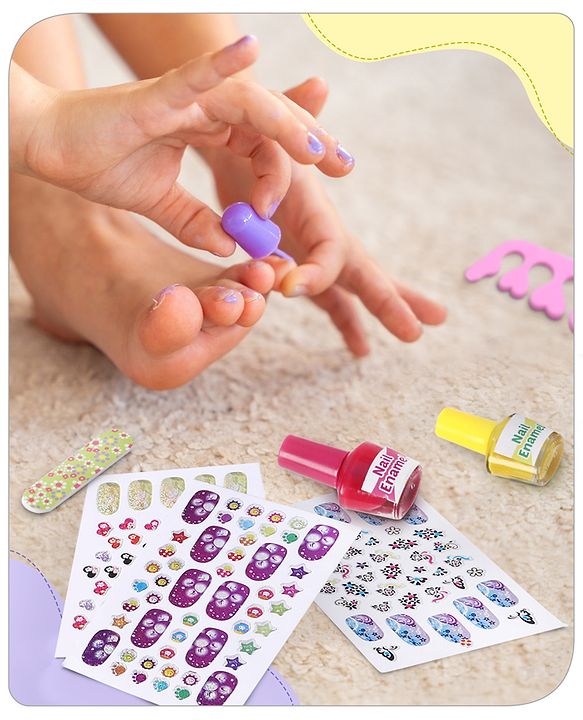Babyhug 3 in 1 Tattoo Nail Saloon and Pedicure Kit - Multicolour