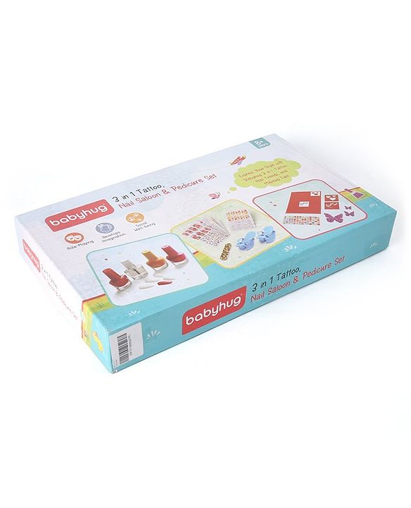 Babyhug 3 in 1 Tattoo Nail Saloon and Pedicure Kit - Multicolour