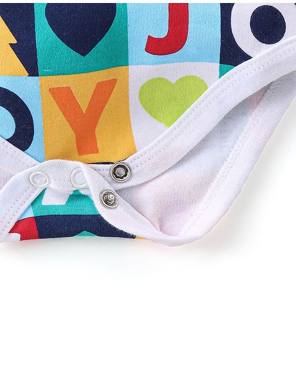 Babyhug 100% Cotton Knit Full Sleeves Stars Print Onesie Pack of 3 - Multicolour
