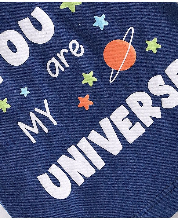 Babyhug 100% Cotton Knit Sleeveless Sando Stars Print Pack of 3 - Blue
