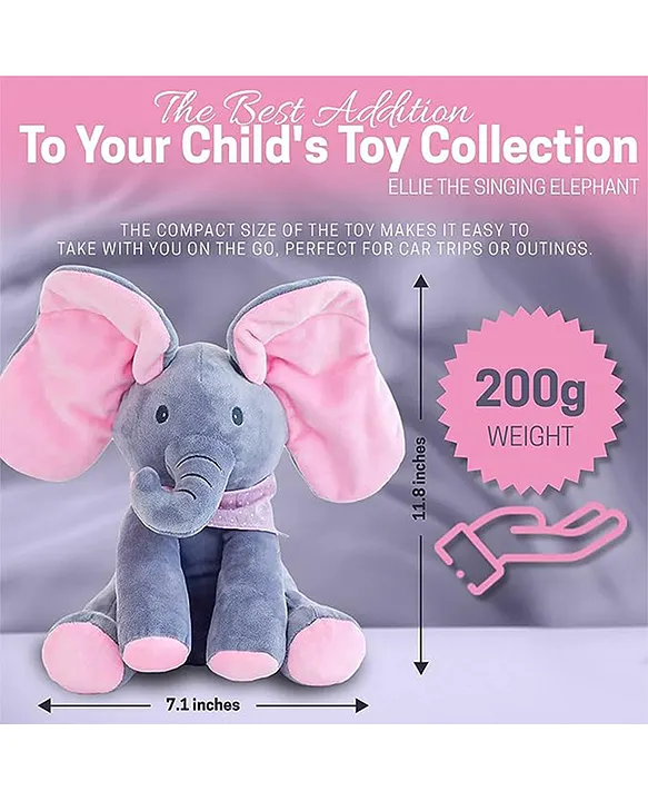 Kidology Animated Elephant Toys Plush Singing Elephant with Ears Moving Electric Toy Adorable Elephant Stuffed Animal Toy for Baby s Gift Multi Color Online India Buy Soft Toys for 5 Months 11 Years a...