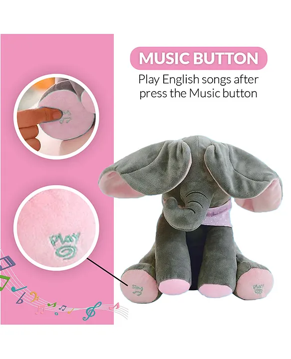 Kidology Animated Elephant Toys Plush Singing Elephant with Ears Moving Electric Toy Adorable Elephant Stuffed Animal Toy for Baby s Gift Multi Color Online India Buy Soft Toys for 5 Months 11 Years a...