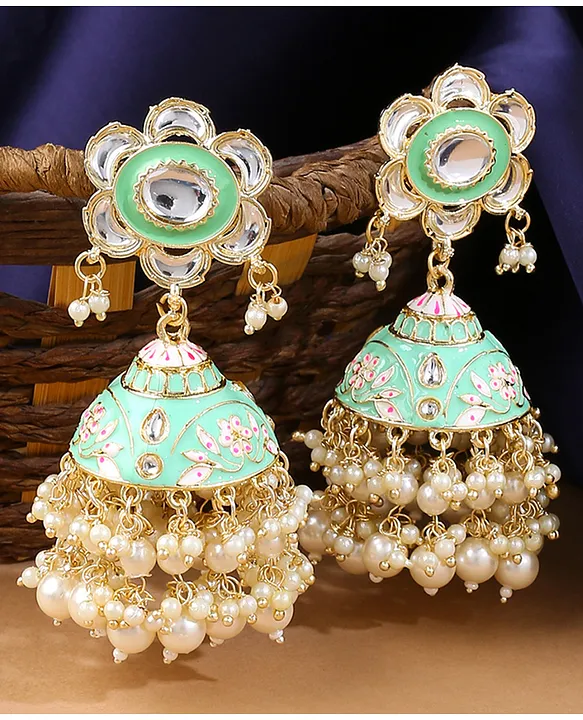 Kundan on sale meenakari earrings