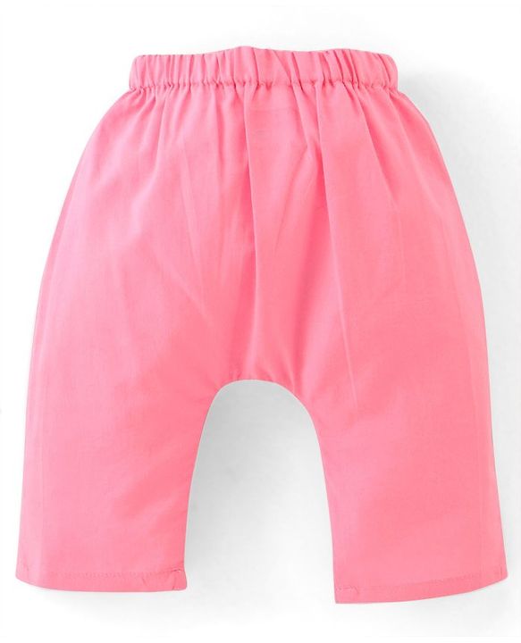 Babyhug Cotton Woven Sleeveless Vest & Pajama Set Floral Print - Pink