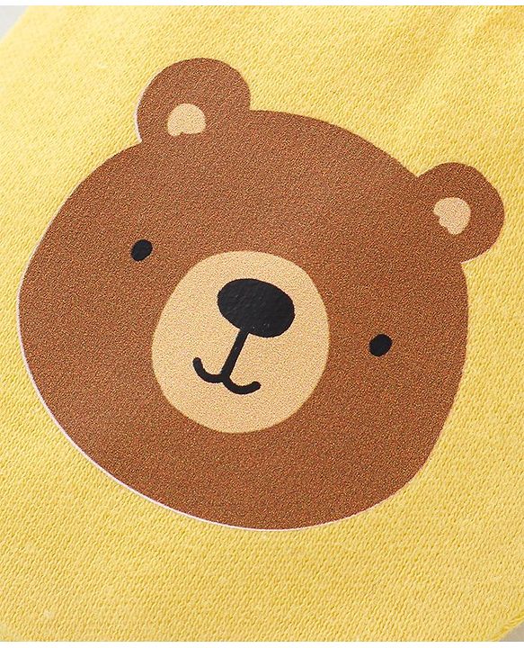 Babyhug 100% Cotton Knit Mittens Star & Bear Print Pack of 3- Blue & Yellow
