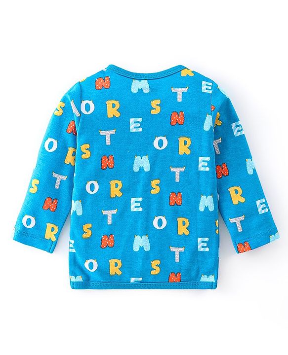 Babyhug 100% Cotton Full Sleeves Front Button Antibacterial Vest Dino Print Pack of 3 - Multicolour