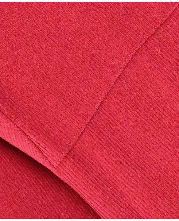 Pine Kids Cotton Full Sleeves Corduroy Bomber Jacket Solid Colour - Red