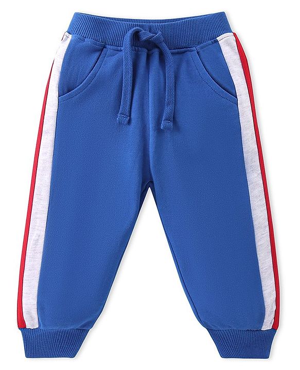 Babyhug Cotton Knit Full Sleeves Hooded Jacket with T-Shirt & Lounge Pant - Blue & Red