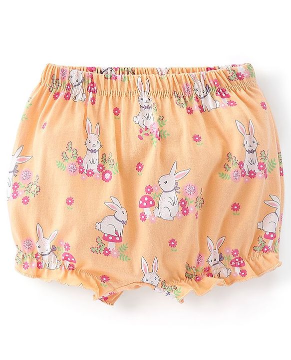 Babyhug 100% Cotton Knit Bloomer Floral Print Pack of 3 - Multicolor