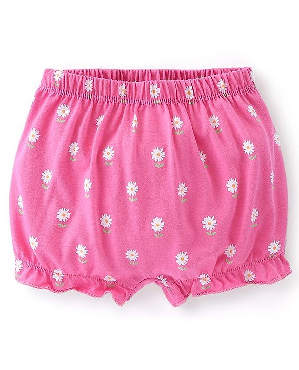 Babyhug 100% Cotton Knit Bloomer Floral Print Pack of 3 - Multicolor
