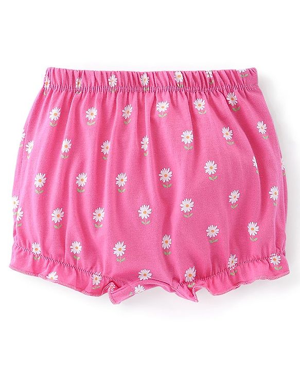Babyhug 100% Cotton Knit Bloomer Floral Print Pack of 3 - Multicolor