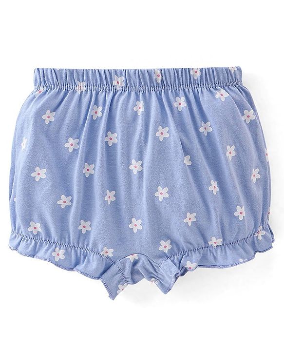 Babyhug 100% Cotton Knit Floral Print Bloomers Pack of 3 - Multicolour