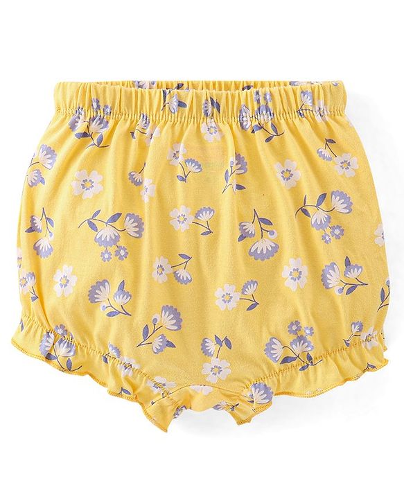 Babyhug 100% Cotton Knit Floral Print Bloomers Pack of 3 - Multicolour