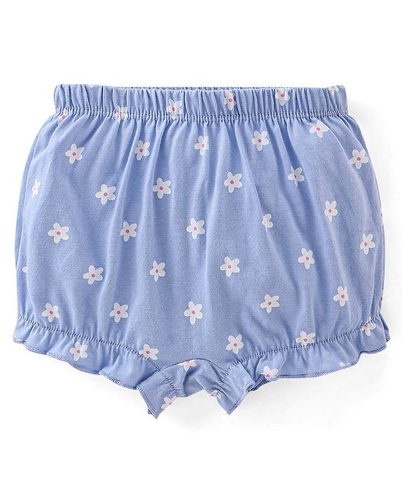 Babyhug 100% Cotton Knit Floral Print Bloomers Pack of 3 - Multicolour