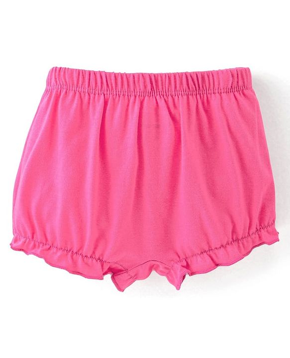 Babyhug 100% Cotton Knit Bloomers Butterfly Print Pack of 3 - Pink & White