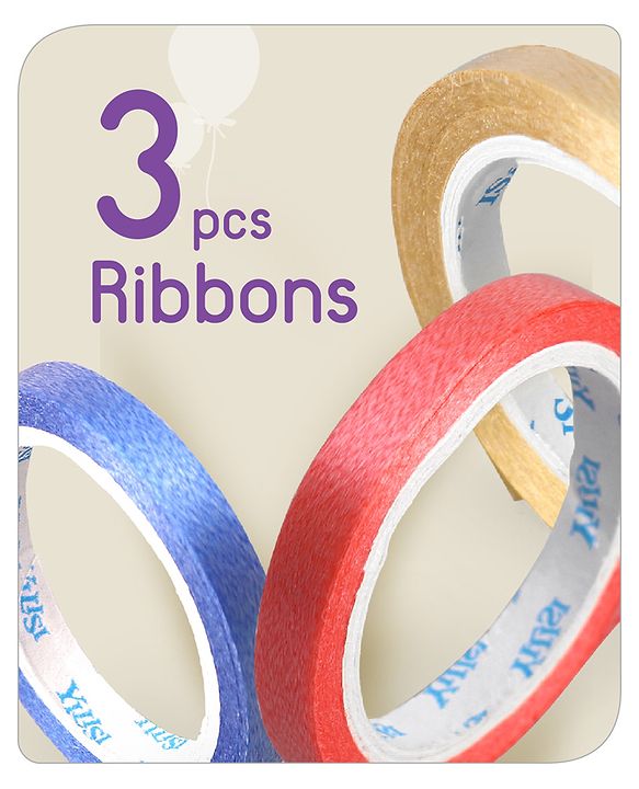 Babyhug Metallic Balloons with Ribbons Pack of 53 (Colour & Print May Vary)