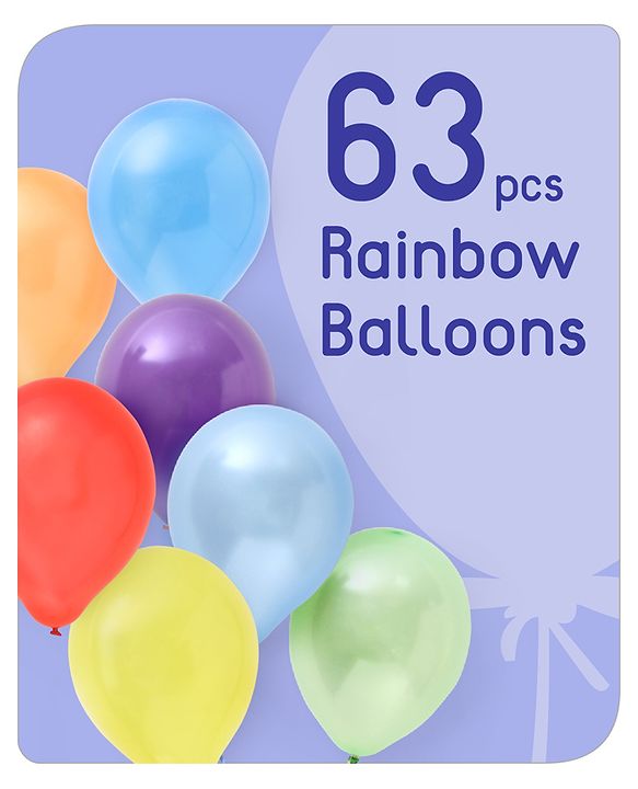 Babyhug Rainbow Balloon Decor Kit Multicolor - Pack of 65