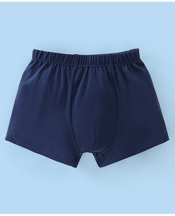 Babyhug 100% Cotton Knit Lion Print Trunks Pack of 3 - White Blue & Yellow
