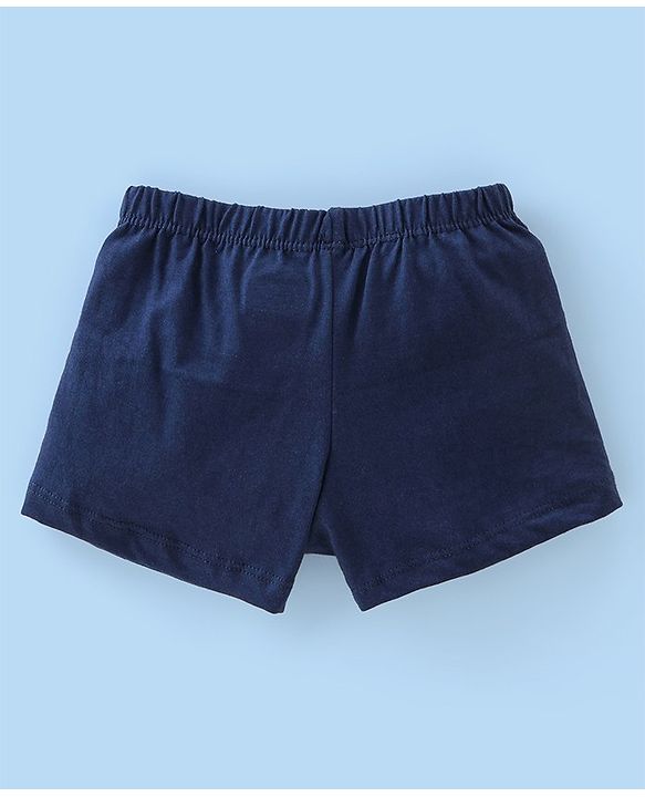 Babyhug 100% Cotton Knit Lion Print Trunks Pack of 3 - White Blue & Yellow