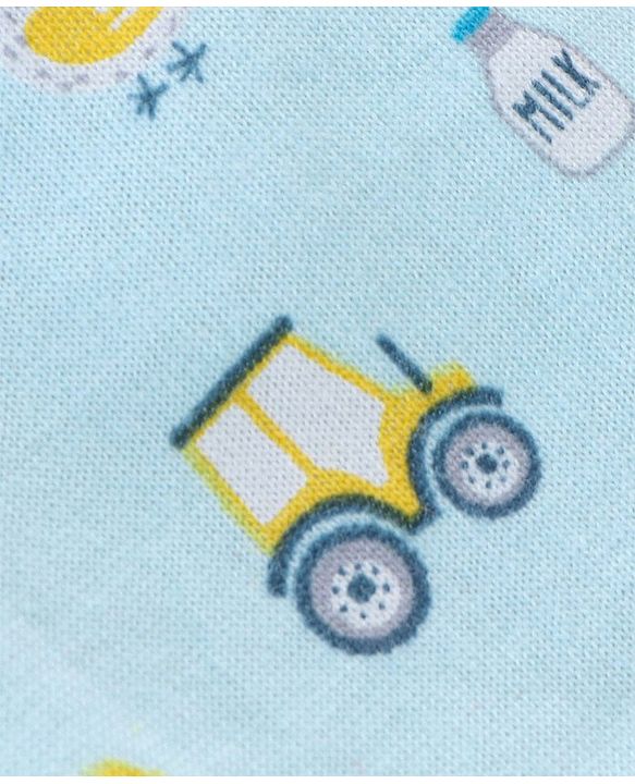 Babyhug 100% Cotton Knit Farm Print Trunks Pack of 3 - Green Blue & Red