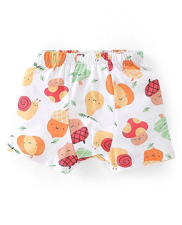 Babyhug 100% Cotton Knit Fruity Print Trunks Pack of 3 - Multicolour