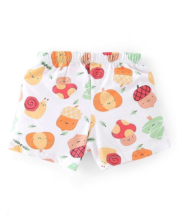 Babyhug 100% Cotton Knit Fruity Print Trunks Pack of 3 - Multicolour