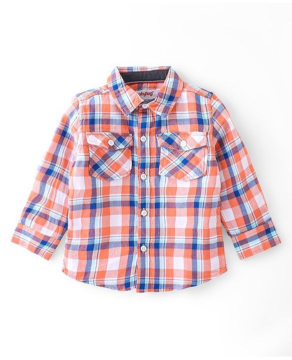 Babyhug Full Sleeves Checkered Shirt & Jeans - Multicolor & Blue