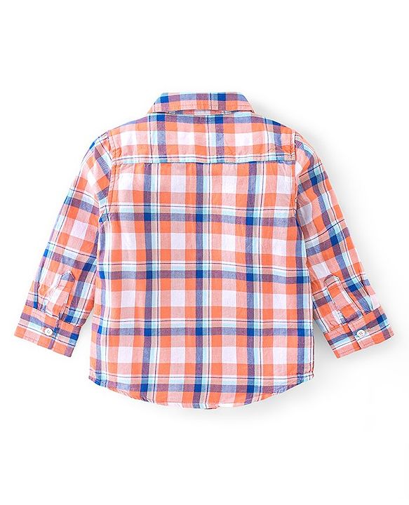 Babyhug Full Sleeves Checkered Shirt & Jeans - Multicolor & Blue