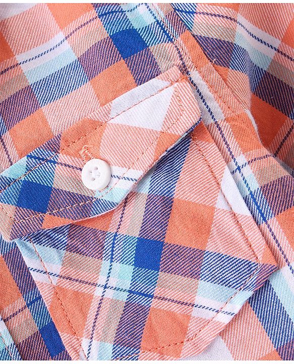 Babyhug Full Sleeves Checkered Shirt & Jeans - Multicolor & Blue