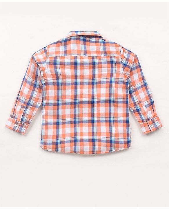 Babyhug Full Sleeves Checkered Shirt & Jeans - Multicolor & Blue