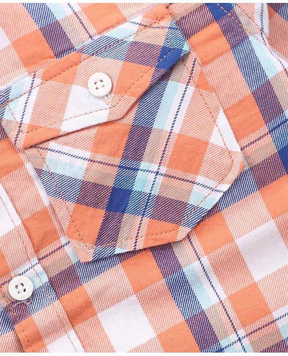 Babyhug Full Sleeves Checkered Shirt & Jeans - Multicolor & Blue