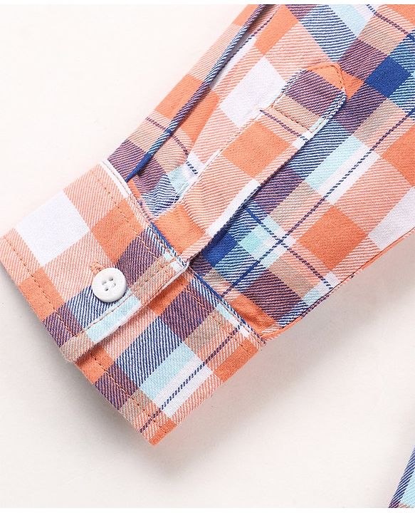 Babyhug Full Sleeves Checkered Shirt & Jeans - Multicolor & Blue